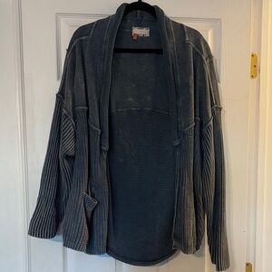 Pilcro Denim Blue Knit Cardigan